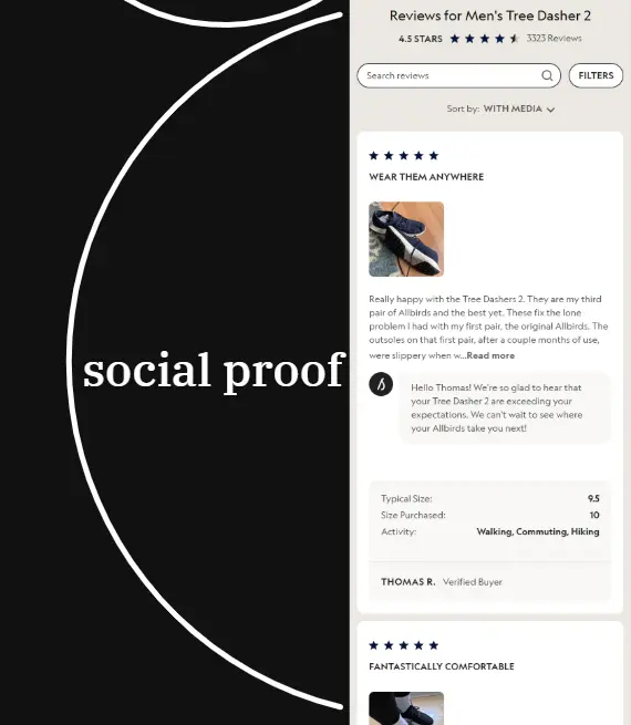 Customer reviews section