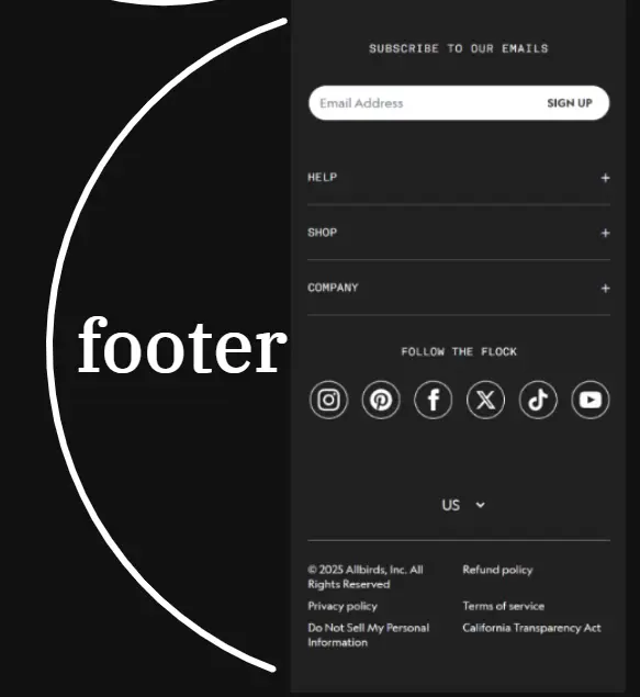 Footer section